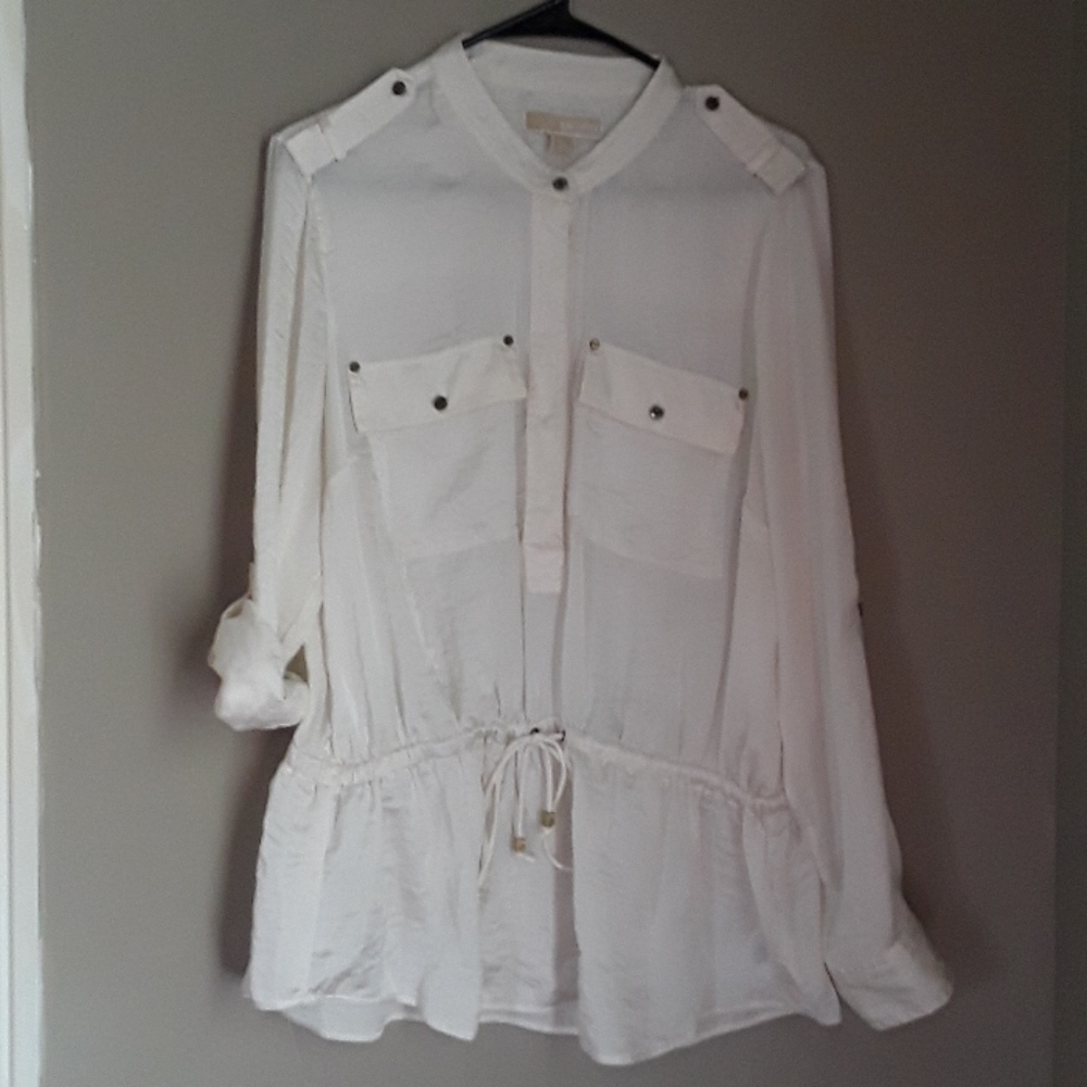 NWOT Michael Kors Blouse Shimmery Off White